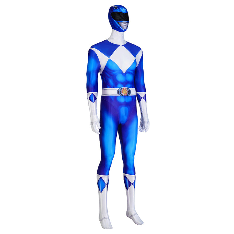 Mighty Morphin Power Rangers Cosplay Blue Ranger Costume Triceratops R ...