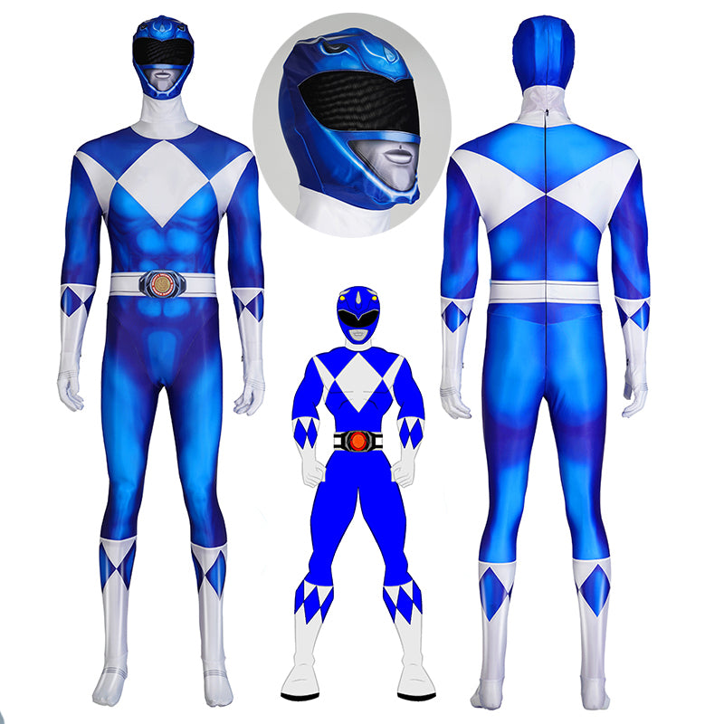 Mighty Morphin Power Rangers Blue Ranger Cosplay Costume - Without Boots