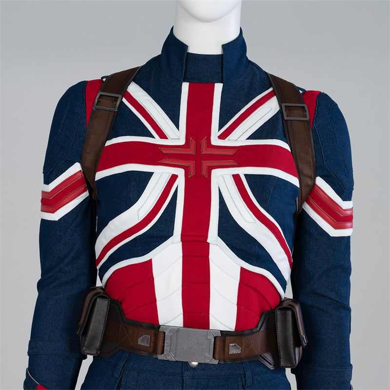 Movie Doctor Strange 2 Margaret Peggy Carter Cosplay Costume Captain Carter Bodysuit Battle Suit