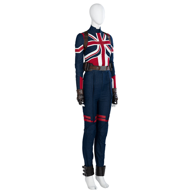 Movie Doctor Strange 2 Margaret Peggy Carter Cosplay Costume Captain Carter Bodysuit Battle Suit