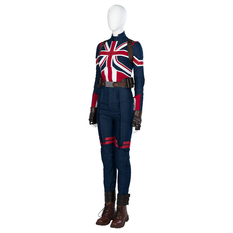 Movie Doctor Strange 2 Margaret Peggy Carter Cosplay Costume Captain Carter Bodysuit Battle Suit