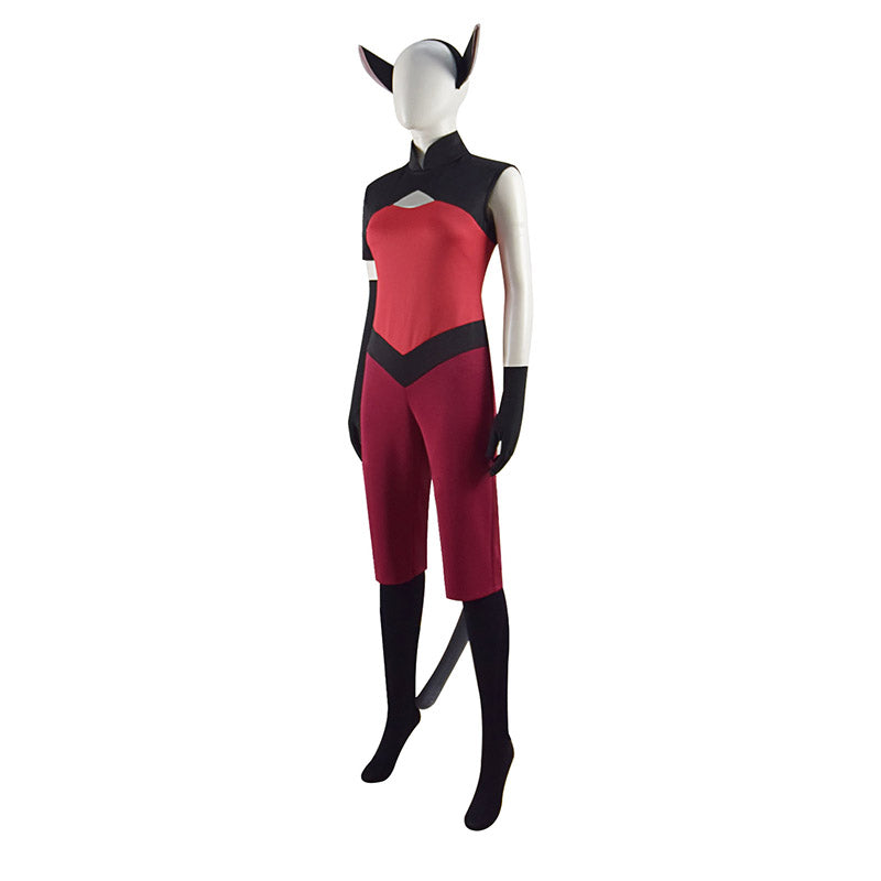 she ra catra dress Catra Cosplay She-Ra And The Princesses of Power Costume Halloween Party Suit With Ears, L / Female
