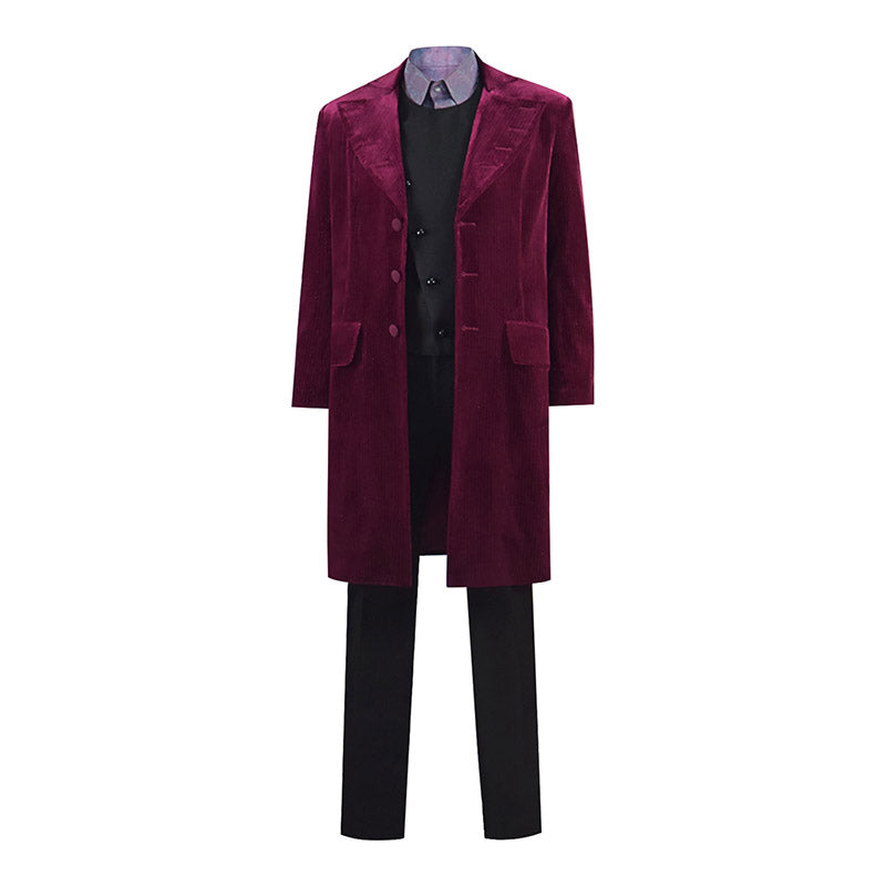 Willy Wonka Costume Charlie And The Chocolate Factory Cosplay Red Coat ...