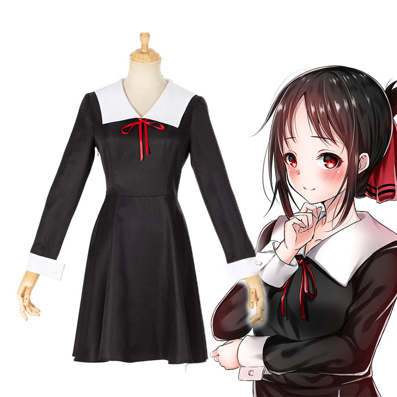 Kaguya-Sama: Love Is War Chika Fujiwara Cosplay Costume/Kaguya Shinomiya Cosplay Black Dress