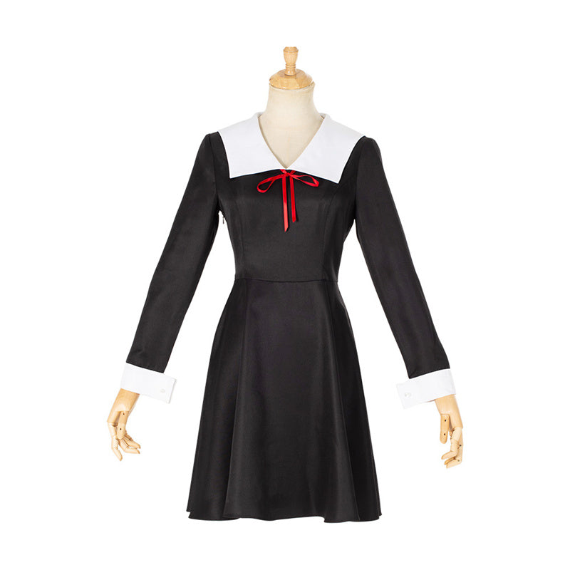 Kaguya-Sama: Love Is War Chika Fujiwara Cosplay Costume/Kaguya Shinomiya Cosplay Black Dress