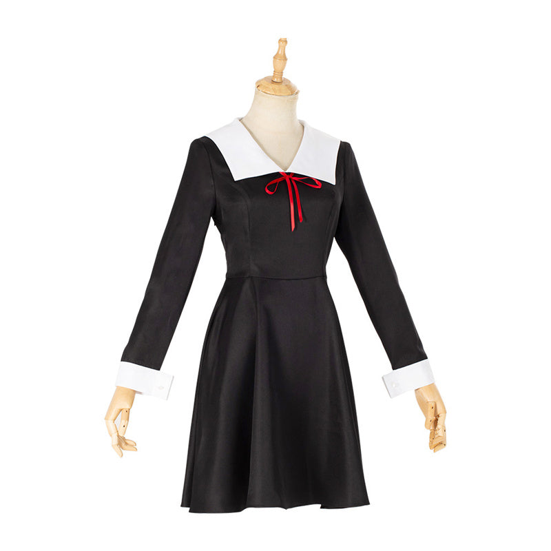 Kaguya-Sama: Love Is War Chika Fujiwara Cosplay Costume/Kaguya Shinomiya Cosplay Black Dress