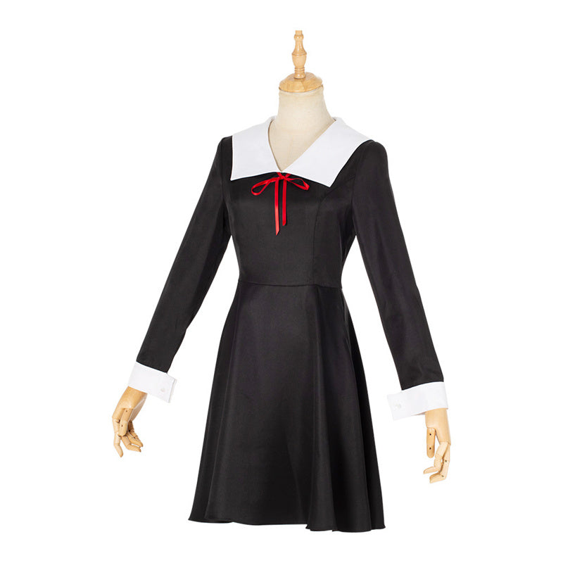 Kaguya-Sama: Love Is War Chika Fujiwara Cosplay Costume/Kaguya Shinomiya Cosplay Black Dress