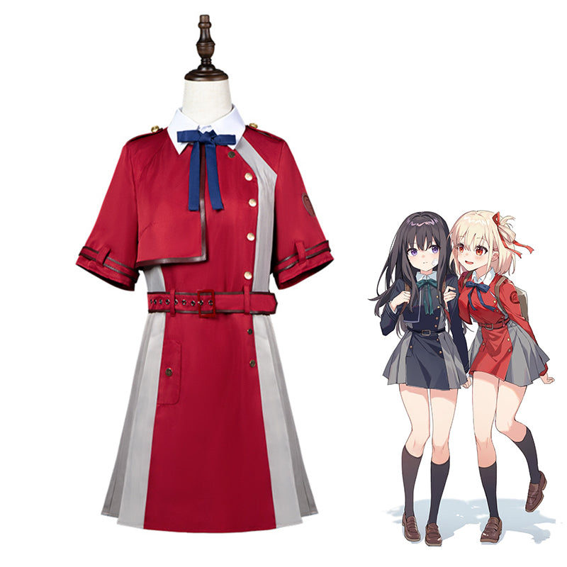 School Uniform Outfit Ture Red Double Breasted Blazer With Pleated Skirt 3  Piece Anime Merchandise Halloween - Cosplayshow.com