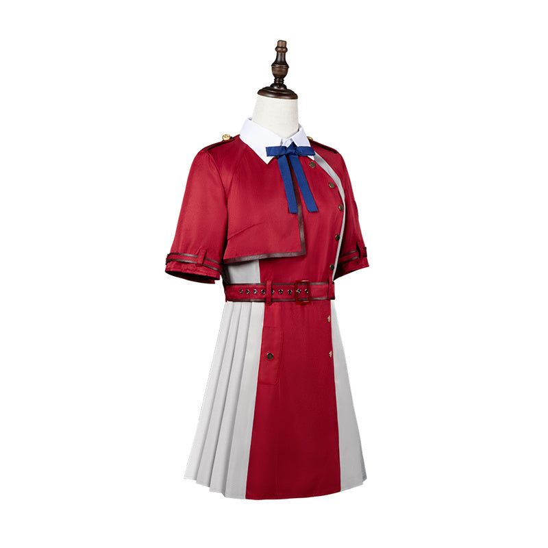 Anime Lycoris Recoil Nishikigi Chisato Cosplay Costume Red School Uniform JK Dress