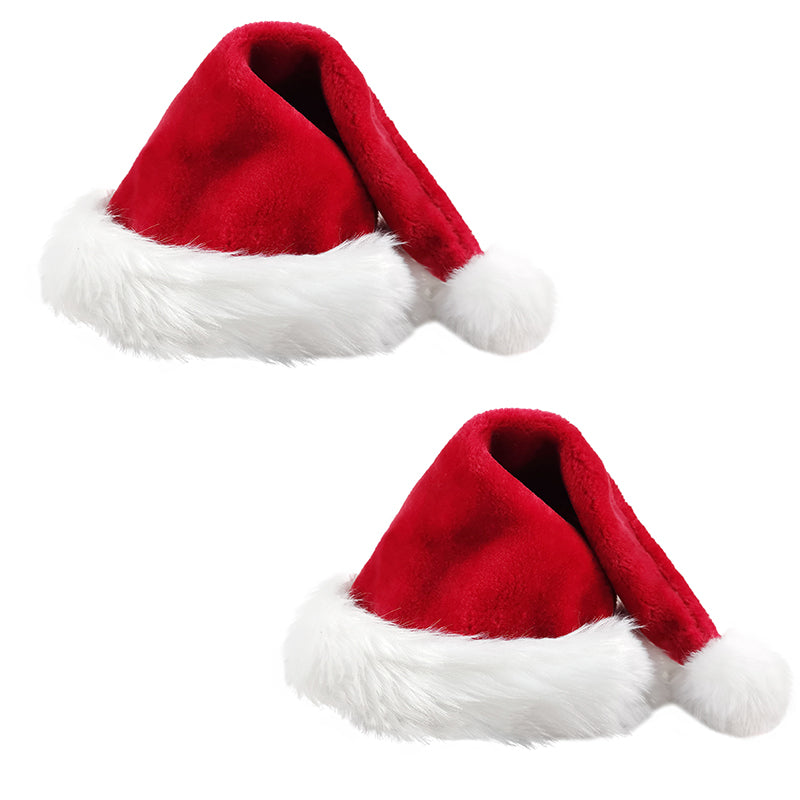 Christmas Hat Santa Hat Red Velvet Classic Hat Christmas New Year Party Hat(4 pieces)