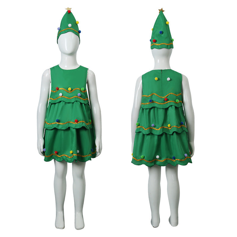 Christmas Costume Christmas Tree Dress For Girls Holiday Party Suit