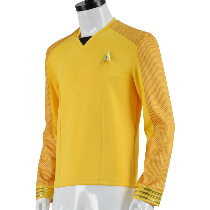 Star Trek: Strange New Worlds Captain Christopher Pike Cosplay Costume Yellow Uniform Shirt