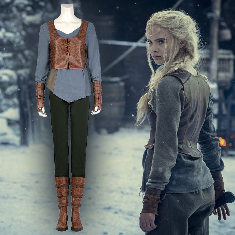 Ciri Cosplay The Witcher Season 2 Costume Cirilla Fiona Elen Riannon Outfit With Shoes