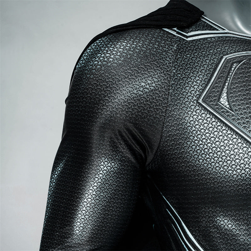 Justice League Black Superman Clark Kent Cosplay Costume Superhero Superman Jumpsuit Cape