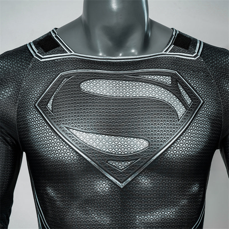Justice League Black Superman Clark Kent Cosplay Costume Superhero Superman Jumpsuit Cape