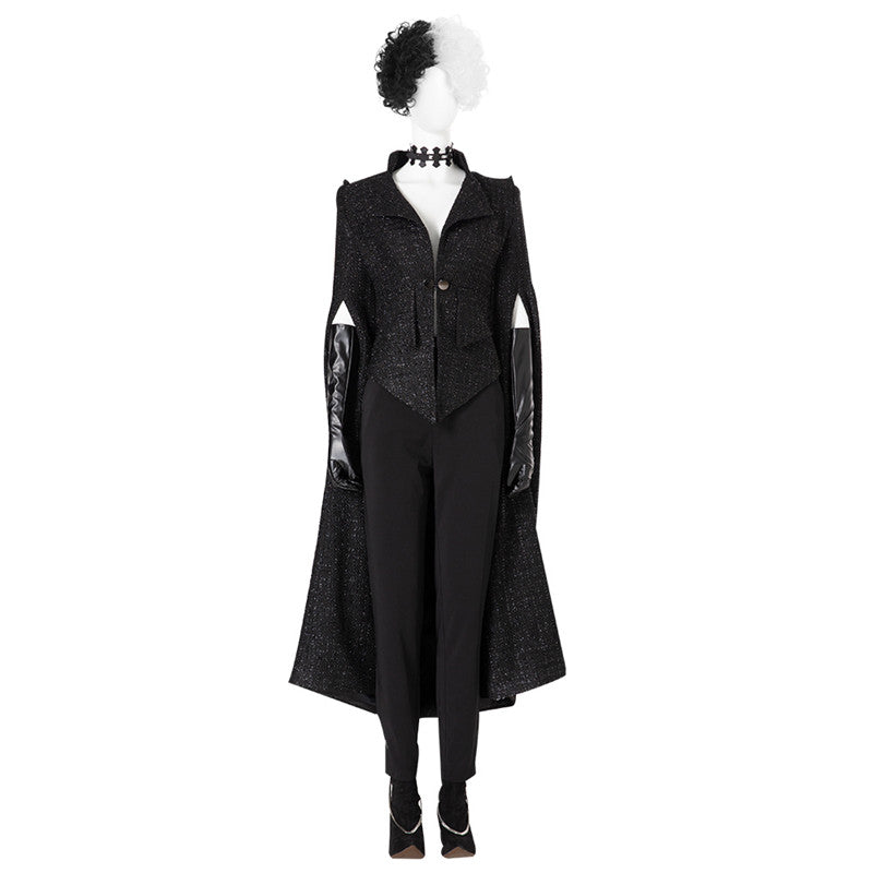 Cruella Cosplay 2021 Cruella DeVil Emma Stone Costumes Wigs Outfit