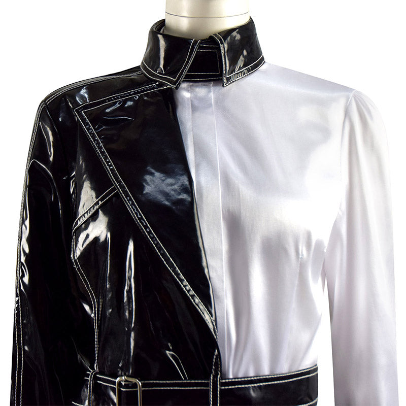 2021 Cruella De Vil Cosplay Costume Cruella Black White Shirt Coat