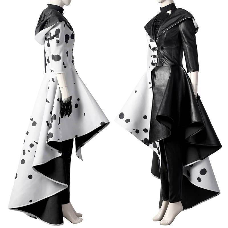 Cruella Costumes 2021 Cruella de Vil Emma Stone Cosplay Halloween Outfits ACcosplay
