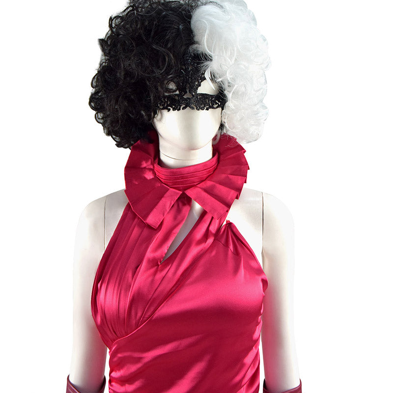 2021 Cruella Red Dress Cosplay Cruella De Vil Emma Stone Costumes Outfit
