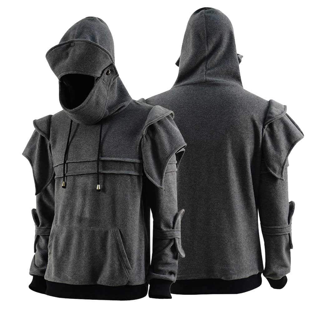 Knight Hoodie Medieval Armor Sweatshirt Winter Hooded Jacket Costume ...