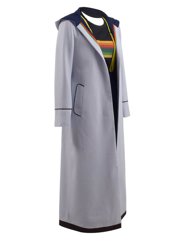 Doctor Who 13th Doctor Long Trench Coat Grey Halloween Cosplay Costume - ACcosplay