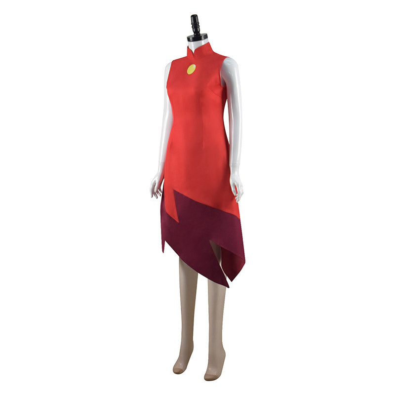 The Owl House Eda Cosplay Costume Red Dress Halloween Carnival Suit