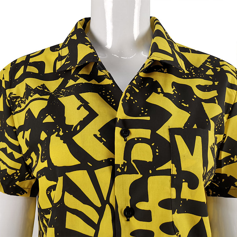 Eleven Stranger Things Costume Hawaiian Men Yellow Shirt