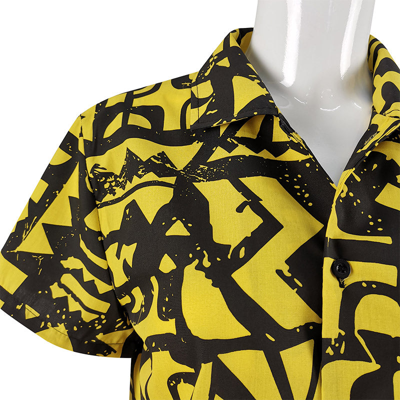 Eleven Stranger Things Costume Hawaiian Men Yellow Shirt