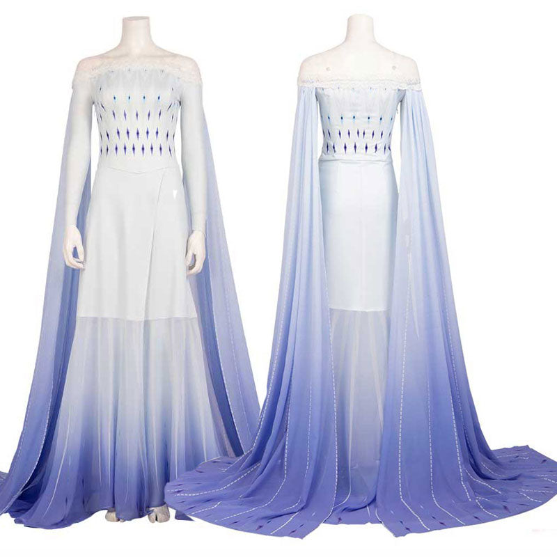 Frozen 2 Elsa Costume White Dress Cosplay Costume For Adults