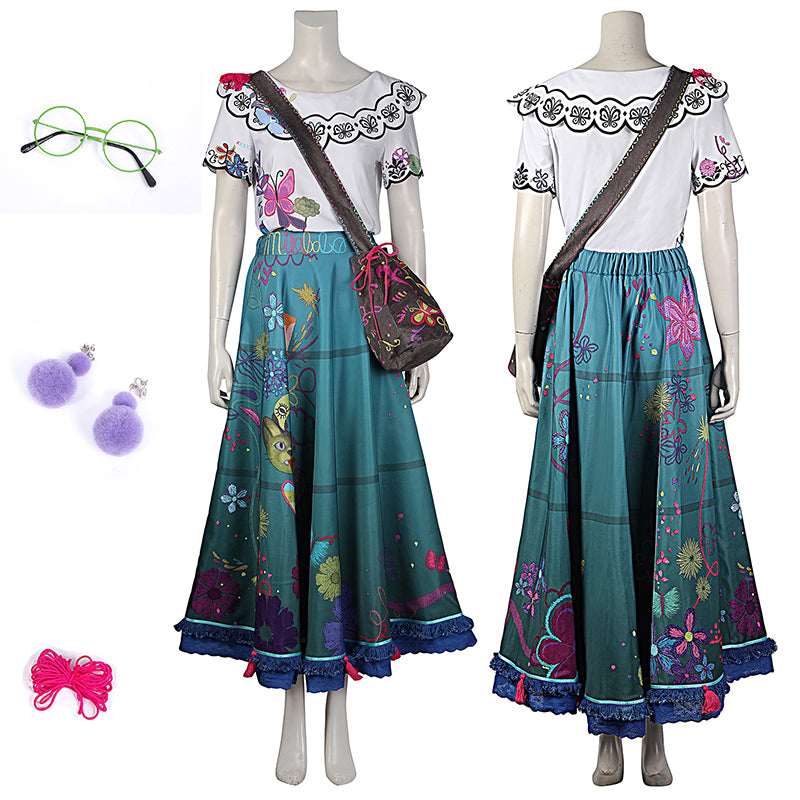 Encanto Cosplay Mirabel Madrigal Costume Fairy Tale Princess Magical Dress For Girls Women