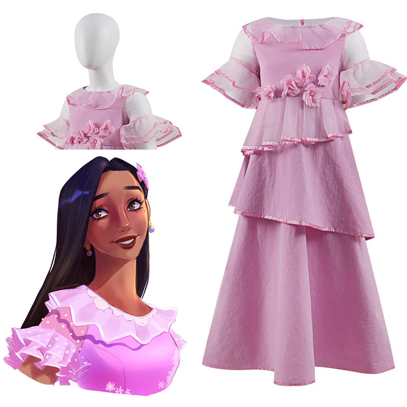 Encanto Cosplay Mirabel Madrigal Costume Candy Princess Dress For Kids Girls