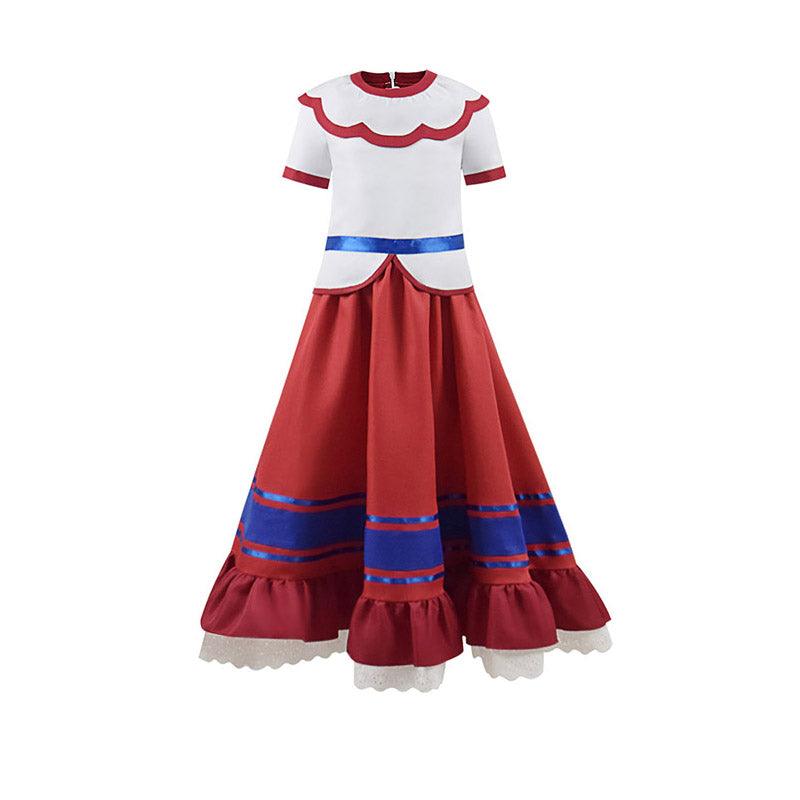 encanto red dress Encanto Dolores Dress With Beautiful Cotton Lace Trim. Dolores Costume, Dolores Headpiece, Earrings, Necklace and Purse