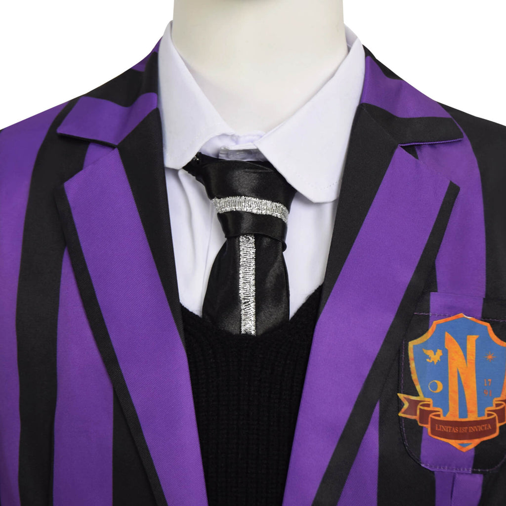 Wednesday Addams Enid Cosplay Nevermore Academy Purple School Uniform Costume Kids