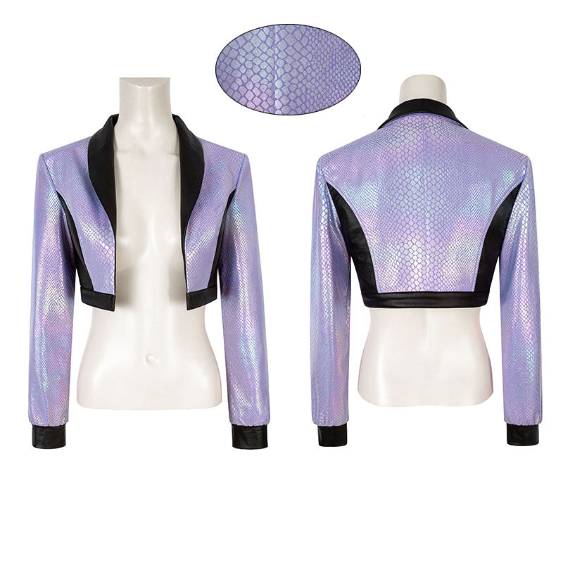 KDA Evelynn Cosplay League Of Legends Costume Purple Sexy Uniform Bra Coat Skirt