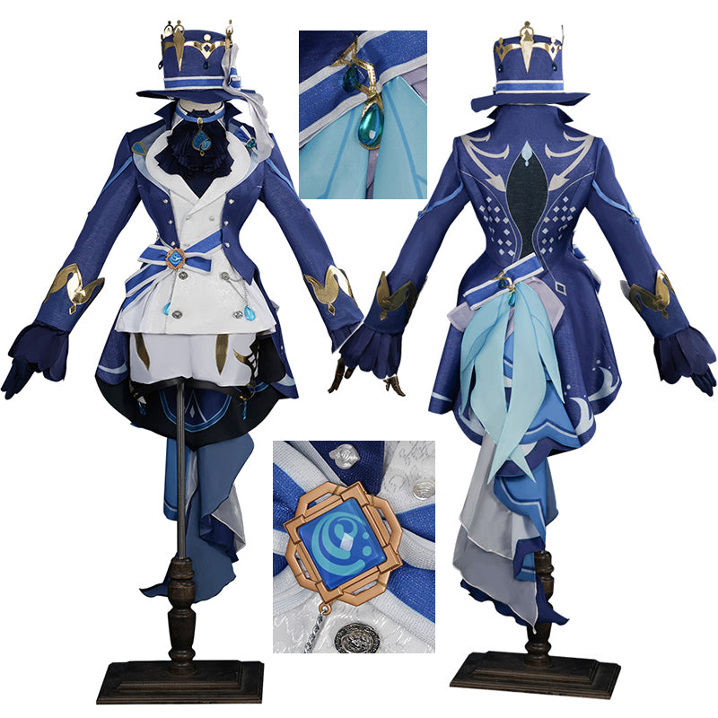 Genshin Impact Focalors Cosplay Costume Anime Fontaine Hydro Archon Suit