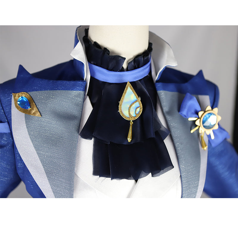 Genshin Impact Focalors Cosplay Costume Anime Fontaine God of Justice Blue Uniform