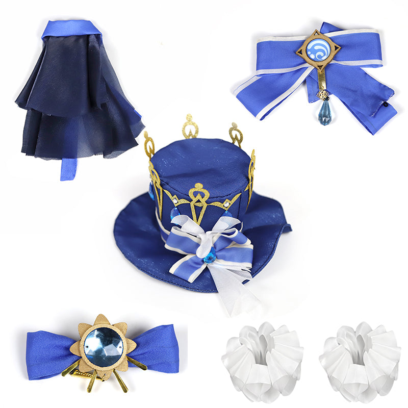 Genshin Impact Focalors Cosplay Costume Anime Fontaine God of Justice Blue Uniform