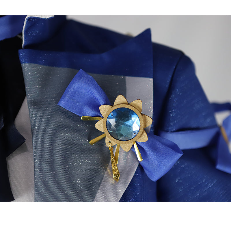 Genshin Impact Focalors Cosplay Costume Anime Fontaine God of Justice Blue Uniform