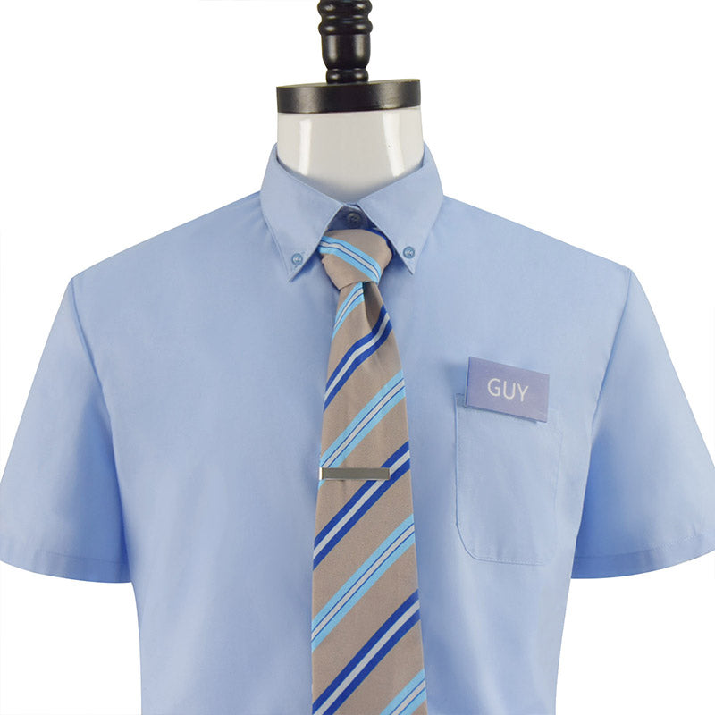 Free Guy Cosplay Ryan Reynolds Guy Costume Blue Shirt Tie ACcosplay