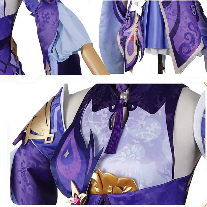 Genshin Impact Cosplay Keqing Purple Dress Cosplay Costume Deluxe Version For Sale