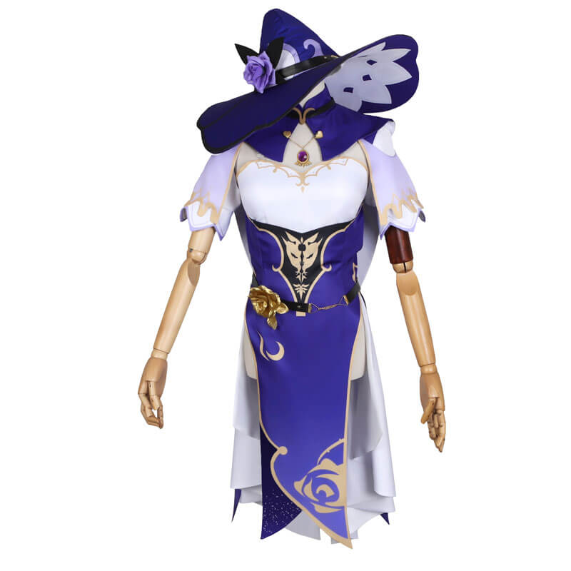 Genshin Impact Lisa Cosplay Costume Minci Witch Suit For Sale