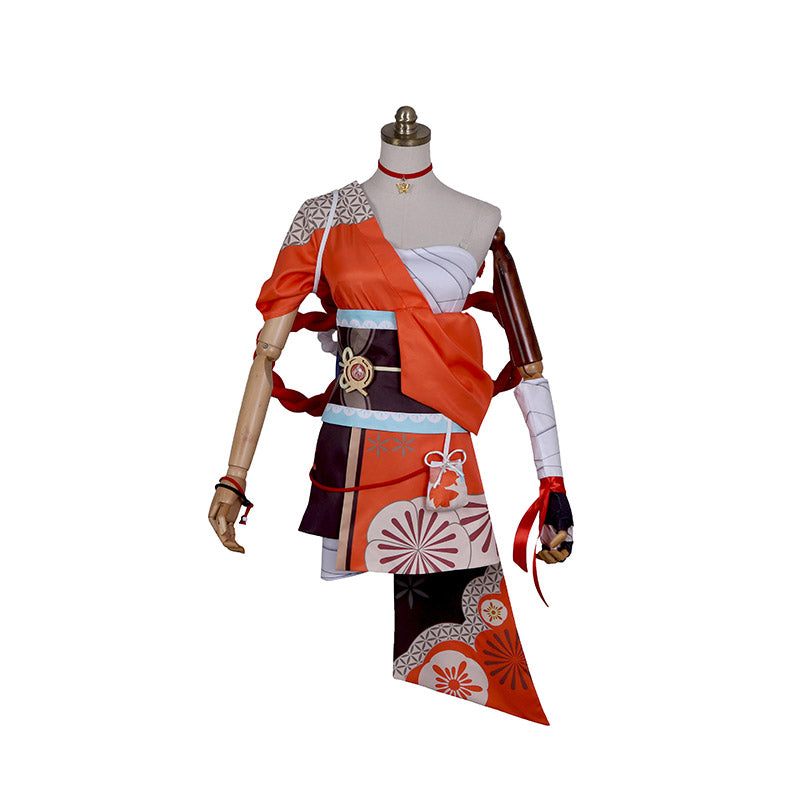Genshin Impact Yoimiya Cosplay Costume Game Kimono Full Set