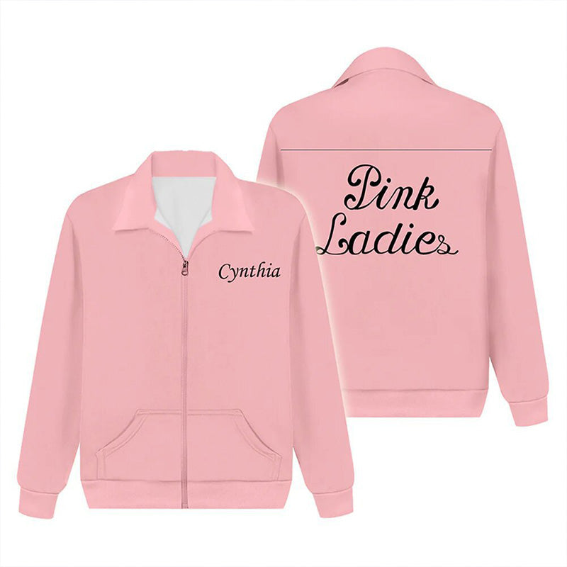 Grease: Rydell High Cosplay Costume Pink Ladies Coat Halloween Team Uniform
