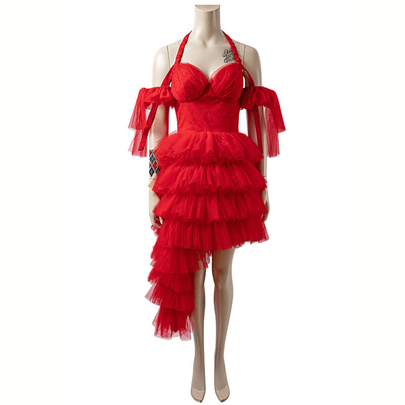 Harley Quinn Red Dress The Suicide Squad 2 Cosplay Costumes 2021 Plus Size