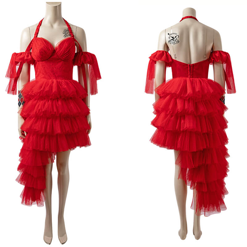 Harley Quinn Red Dress The Suicide Squad 2 Cosplay Costumes 2021 Plus Size
