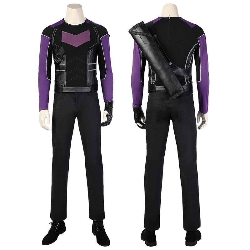 Hawkeye Costume Season 1 Clint Barton Cosplay Purple Shirt Battle Suit