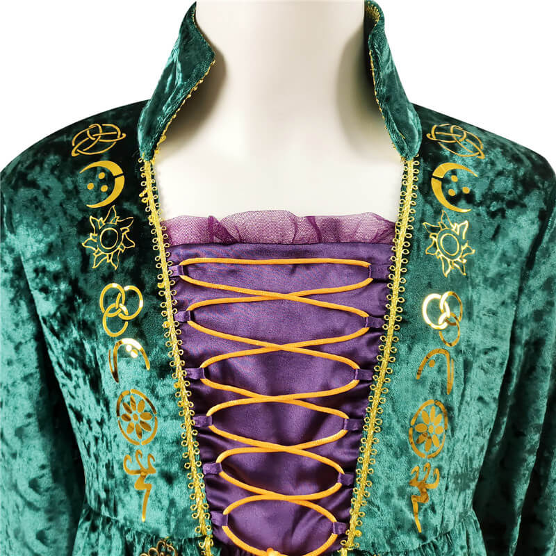 Kids Winifred Sanderson Halloween Dress Suit Hocus Pocus Cosplay Costume Outfit