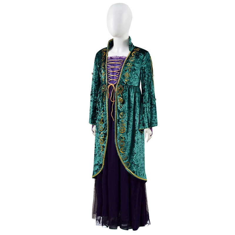 Kids Winifred Sanderson Halloween Dress Suit Hocus Pocus Cosplay Costume Outfit