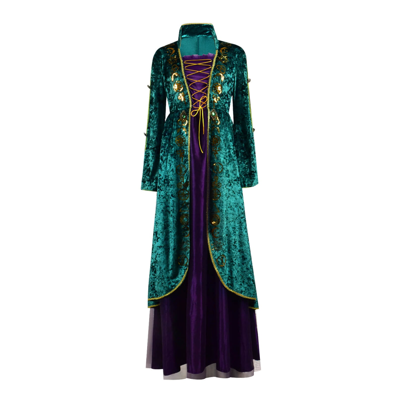 Hocus Pocus Winifred Sanderson Halloween Dress Suit Cosplay Costume Outfit with Wig