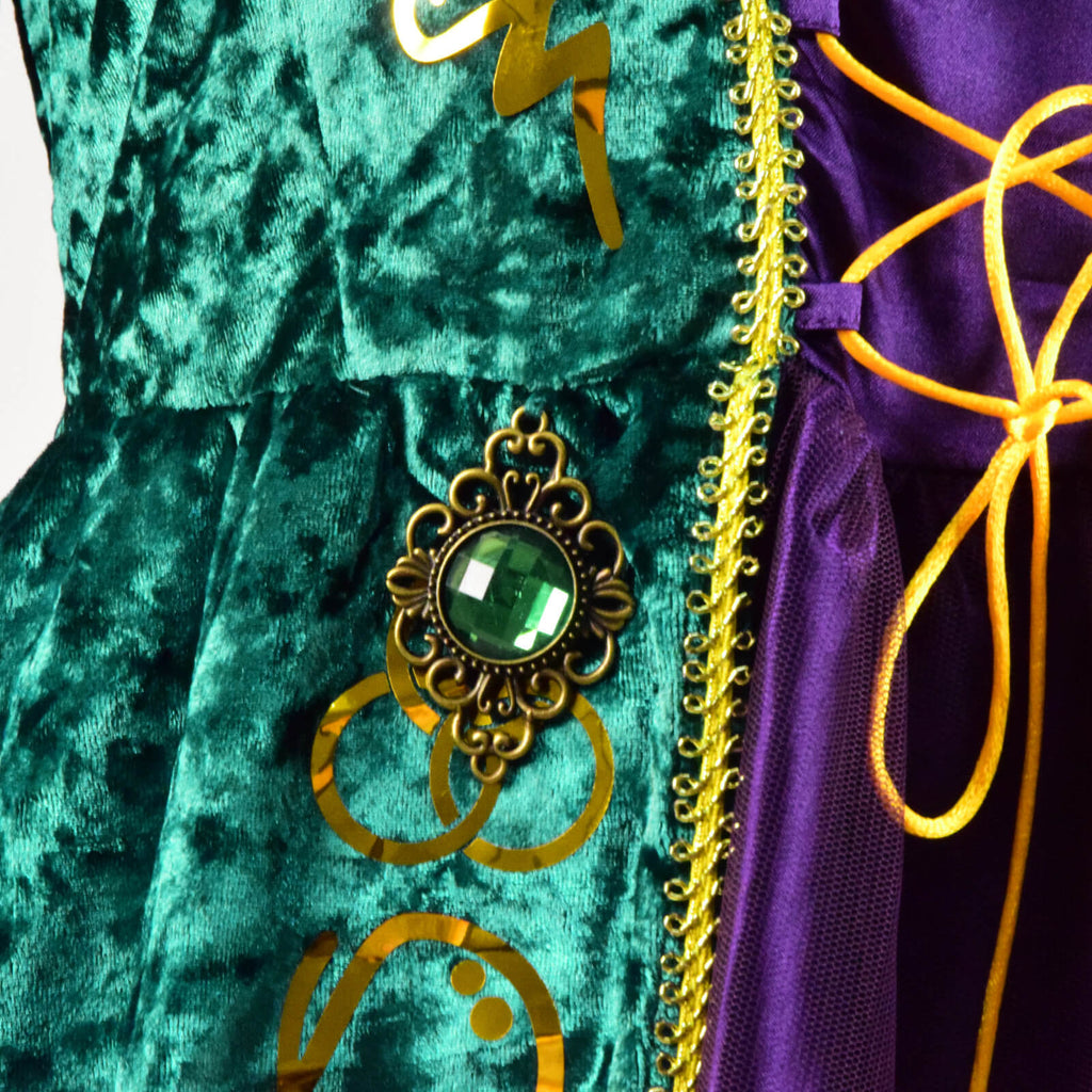 Hocus Pocus Winifred Sanderson Halloween Dress Suit Cosplay Costume Outfit with Wig